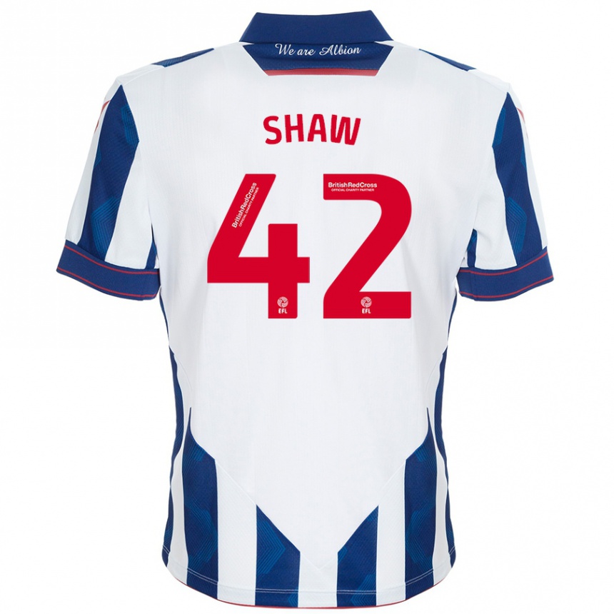 Férfi Labdarúgás Josh Shaw #42 Fehér Sötétkék Hazai Jersey 2024/25 Mez Póló Ing