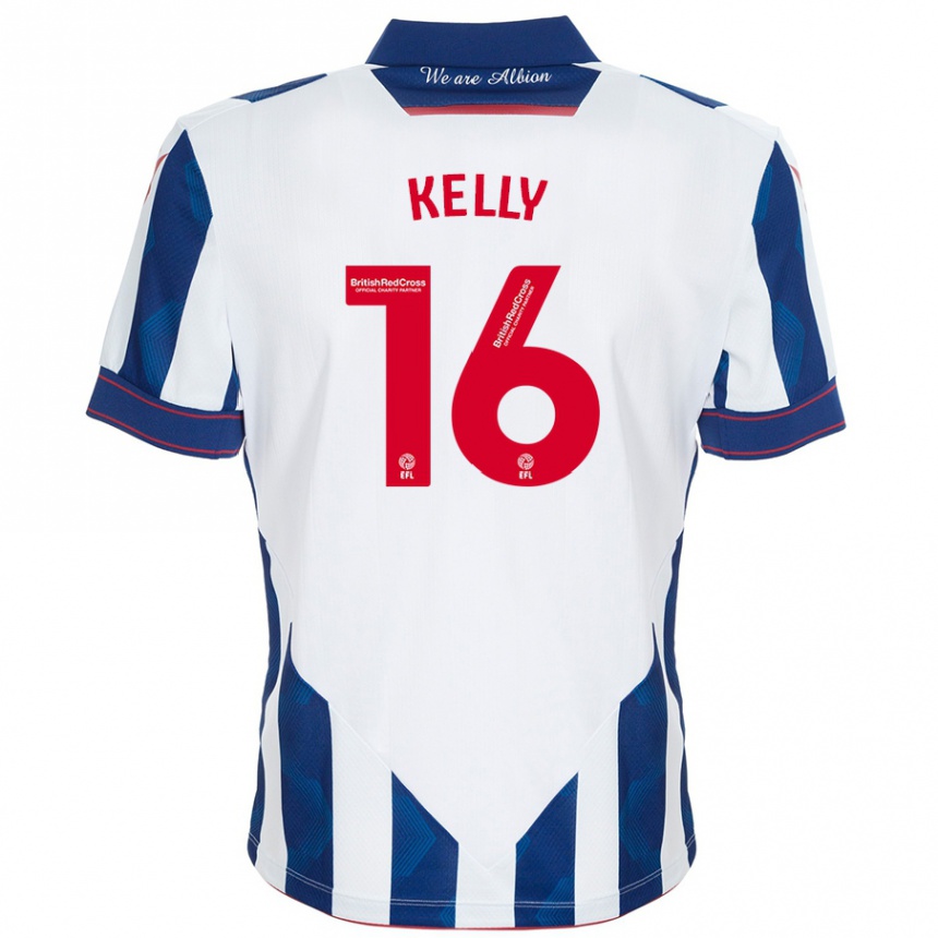 Férfi Labdarúgás Martin Kelly #16 Fehér Sötétkék Hazai Jersey 2024/25 Mez Póló Ing