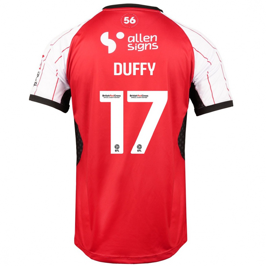 Férfi Labdarúgás Dylan Duffy #17 Fehér Hazai Jersey 2024/25 Mez Póló Ing