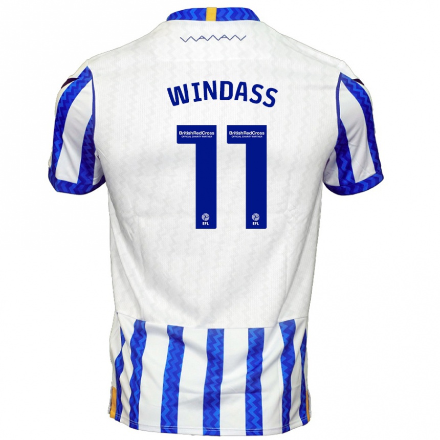 Férfi Labdarúgás Josh Windass #11 Kék Fehér Hazai Jersey 2024/25 Mez Póló Ing