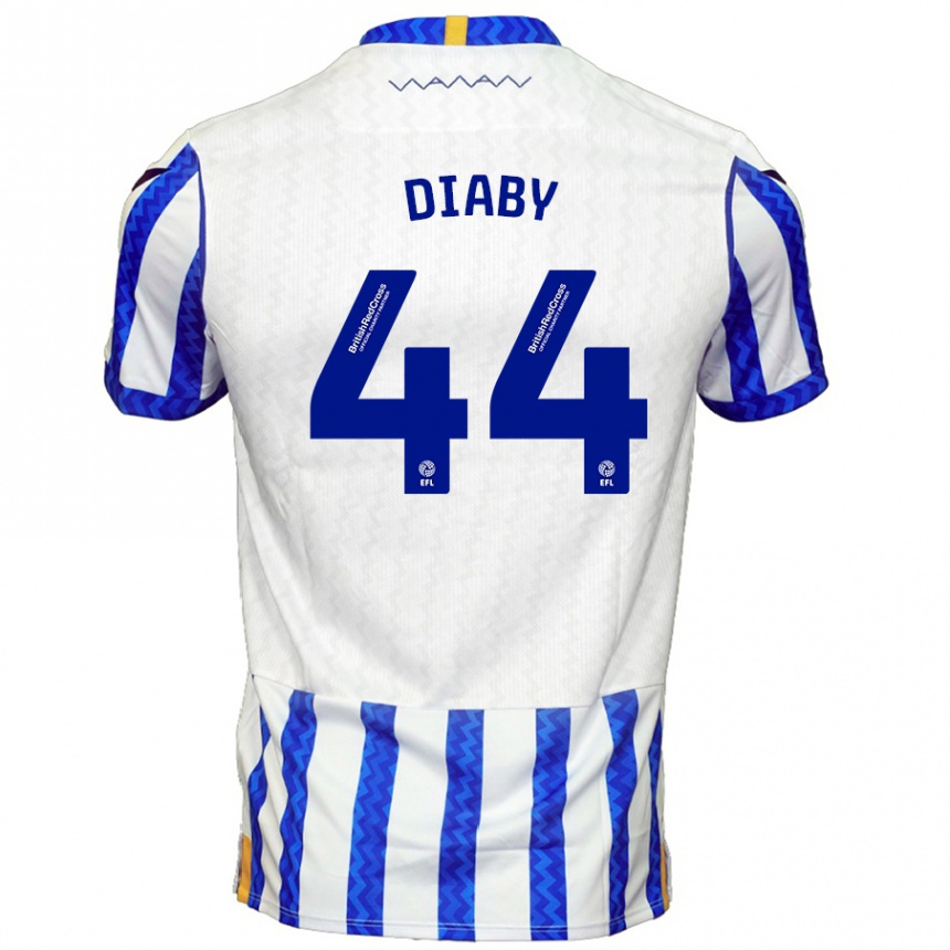 Férfi Labdarúgás Momo Diaby #44 Kék Fehér Hazai Jersey 2024/25 Mez Póló Ing