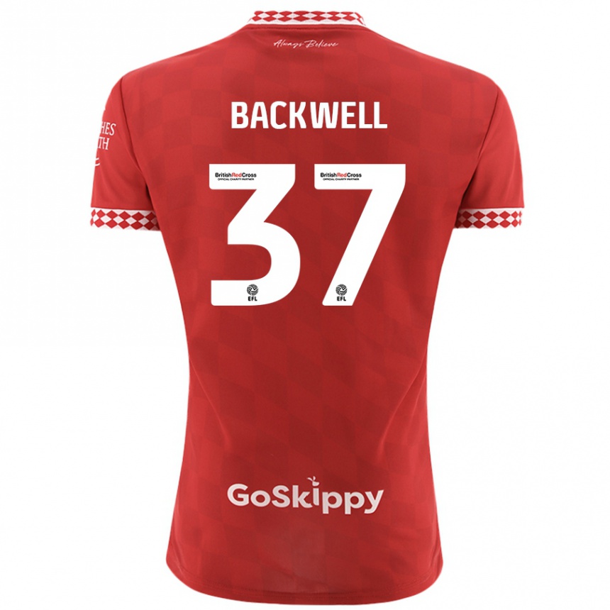 Férfi Labdarúgás Tommy Backwell #37 Piros Hazai Jersey 2024/25 Mez Póló Ing