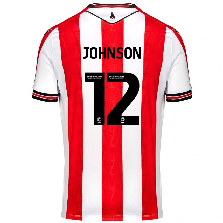 Férfi Labdarúgás Daniel Johnson #12 Piros Fehér Hazai Jersey 2024/25 Mez Póló Ing