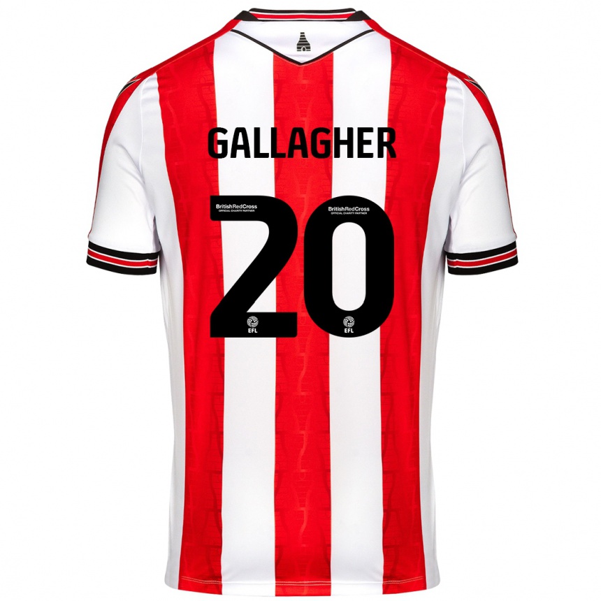 Férfi Labdarúgás Sam Gallagher #20 Piros Fehér Hazai Jersey 2024/25 Mez Póló Ing