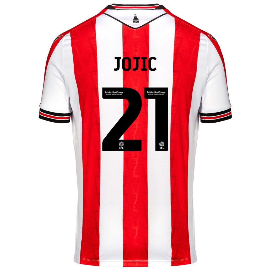 Férfi Labdarúgás Nikola Jojic #21 Piros Fehér Hazai Jersey 2024/25 Mez Póló Ing