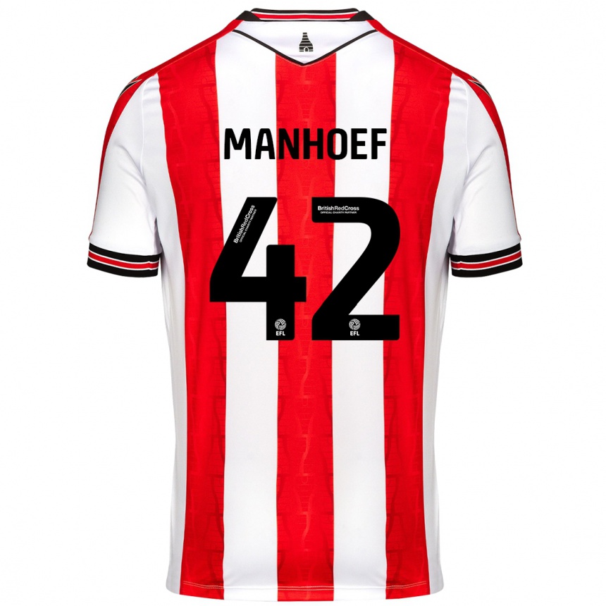 Férfi Labdarúgás Million Manhoef #42 Piros Fehér Hazai Jersey 2024/25 Mez Póló Ing