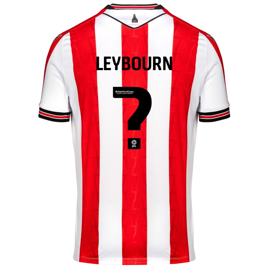 Férfi Labdarúgás Charlie Leybourn #0 Piros Fehér Hazai Jersey 2024/25 Mez Póló Ing