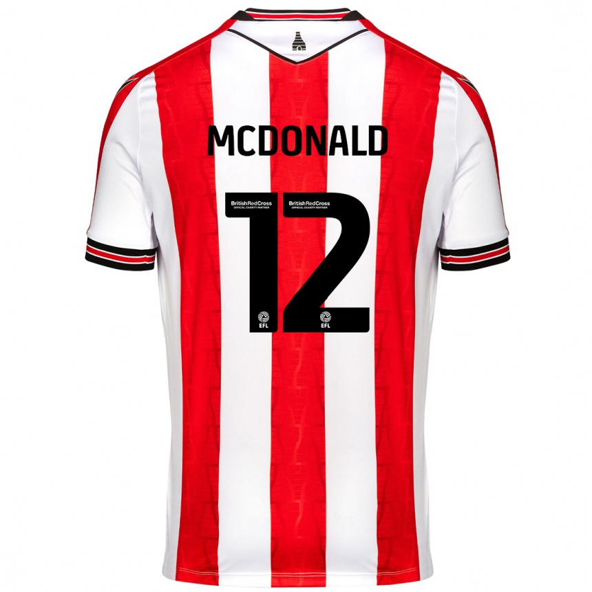 Férfi Labdarúgás Kayleigh Mcdonald #12 Piros Fehér Hazai Jersey 2024/25 Mez Póló Ing