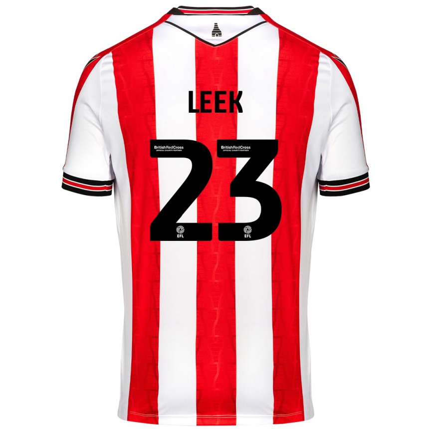 Férfi Labdarúgás Ellie Leek #23 Piros Fehér Hazai Jersey 2024/25 Mez Póló Ing