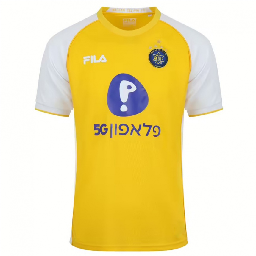 Férfi Labdarúgás Roi Mishpati #90 Sárga Fehér Hazai Jersey 2024/25 Mez Póló Ing