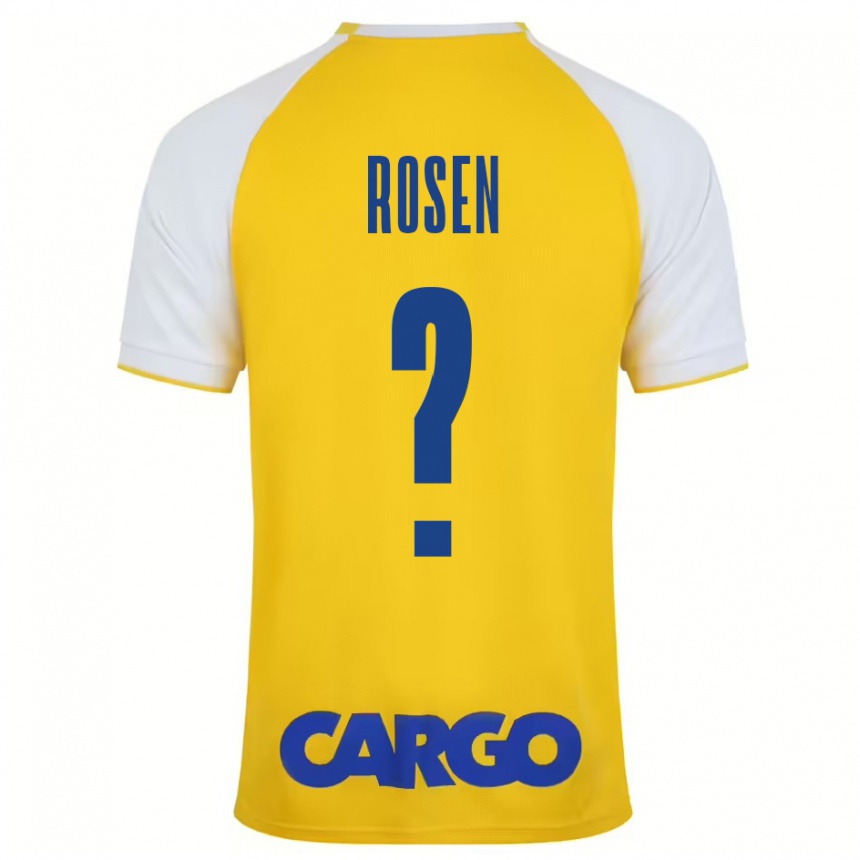 Férfi Labdarúgás Shahar Rosen #0 Sárga Fehér Hazai Jersey 2024/25 Mez Póló Ing