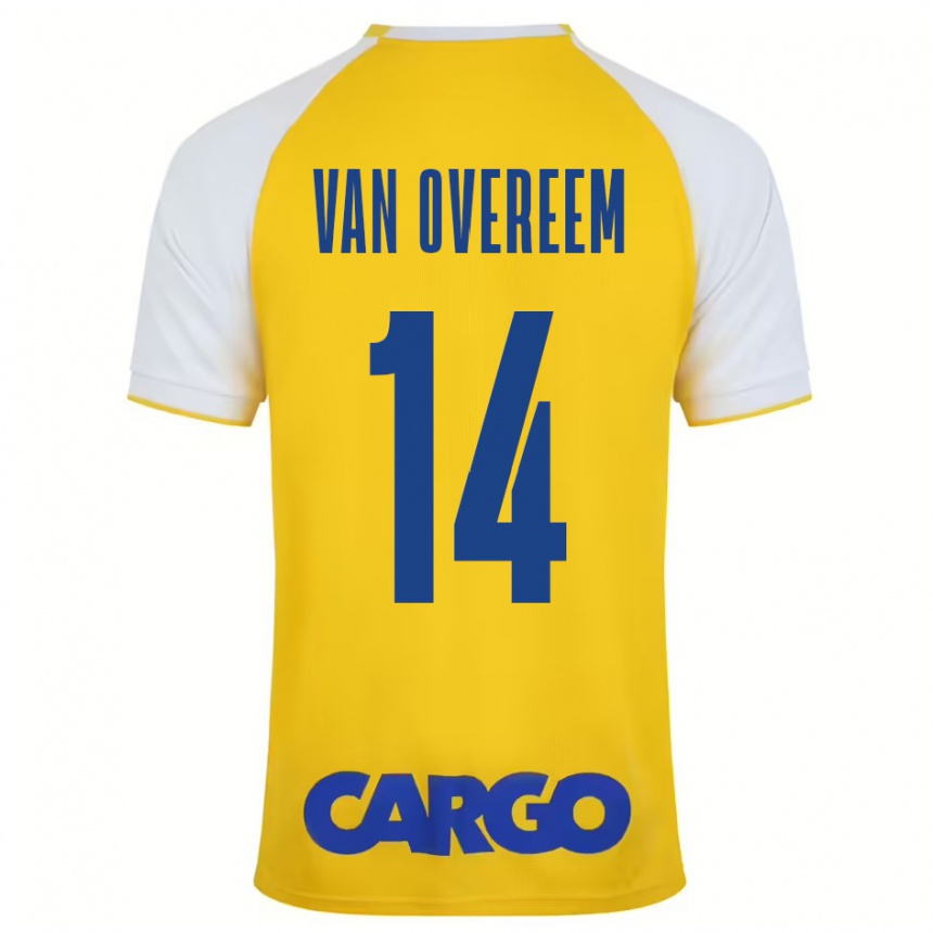 Férfi Labdarúgás Joris Van Overeem #14 Sárga Fehér Hazai Jersey 2024/25 Mez Póló Ing