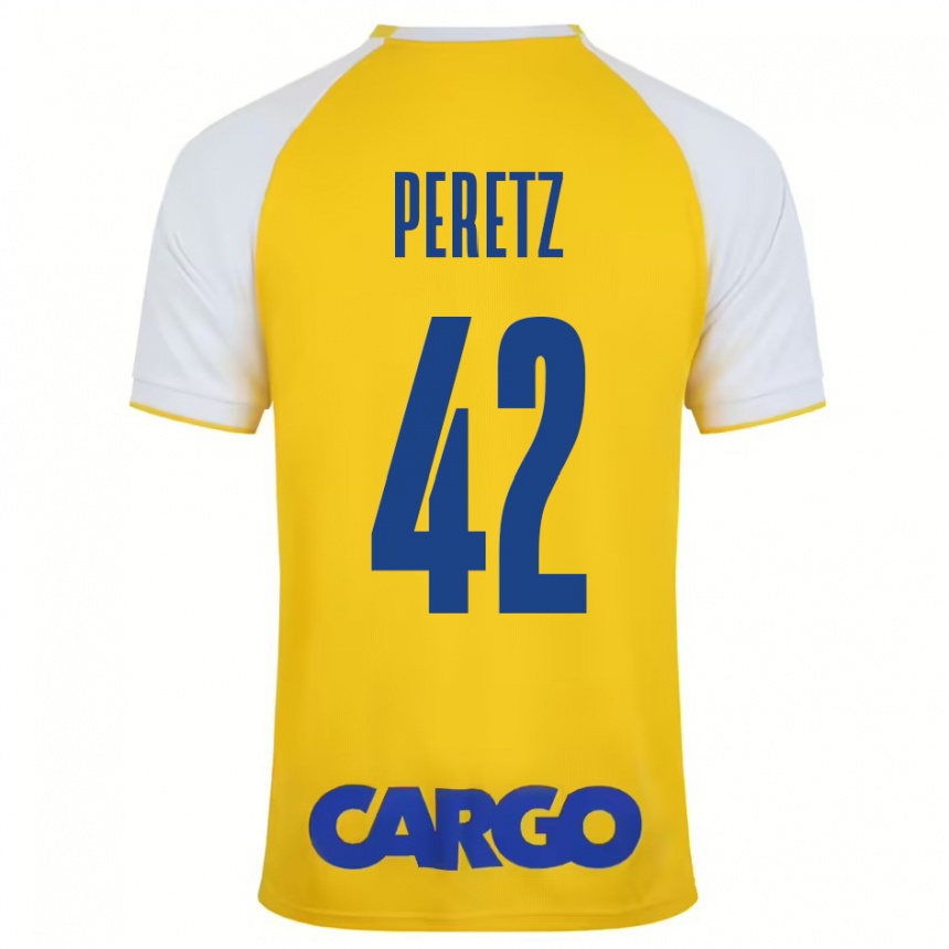 Férfi Labdarúgás Dor Peretz #42 Sárga Fehér Hazai Jersey 2024/25 Mez Póló Ing