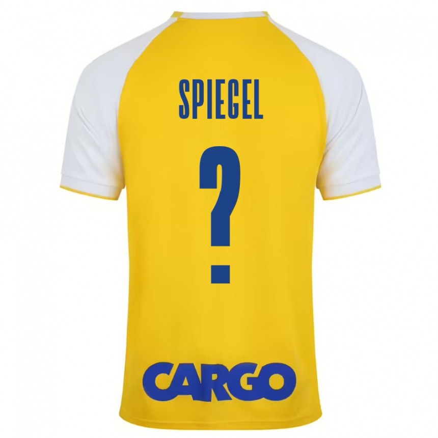 Férfi Labdarúgás Liran Spiegel #0 Sárga Fehér Hazai Jersey 2024/25 Mez Póló Ing