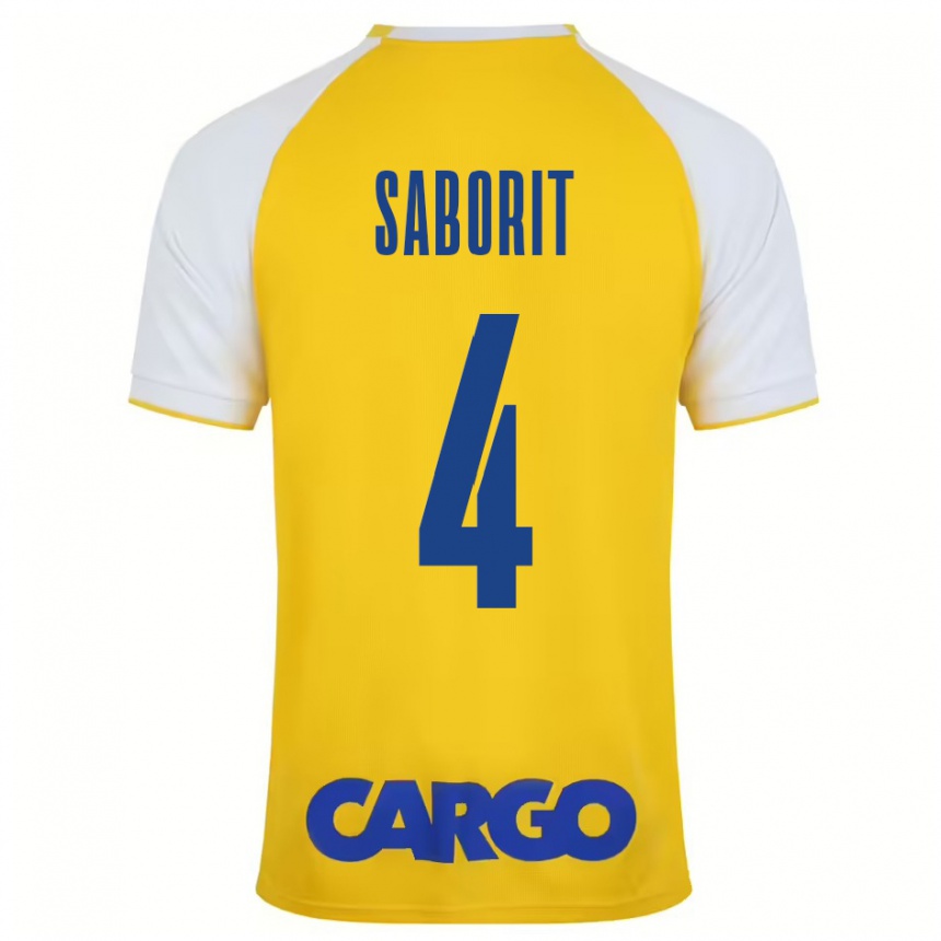 Férfi Labdarúgás Enric Saborit #4 Sárga Fehér Hazai Jersey 2024/25 Mez Póló Ing