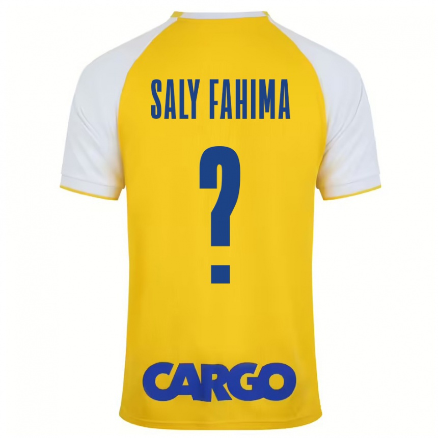 Férfi Labdarúgás Israel Saly Fahima #0 Sárga Fehér Hazai Jersey 2024/25 Mez Póló Ing