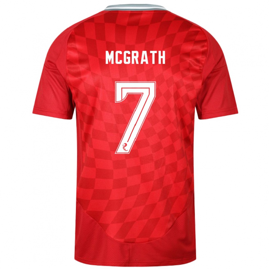 Férfi Labdarúgás Jamie Mcgrath #7 Piros Hazai Jersey 2024/25 Mez Póló Ing