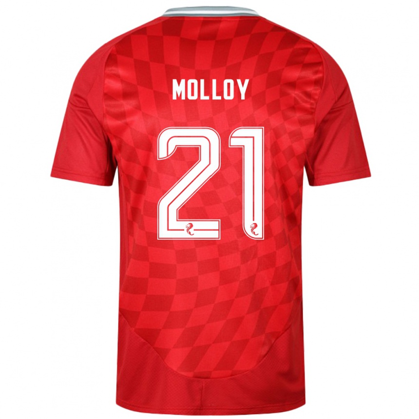 Férfi Labdarúgás Gavin Molloy #21 Piros Hazai Jersey 2024/25 Mez Póló Ing