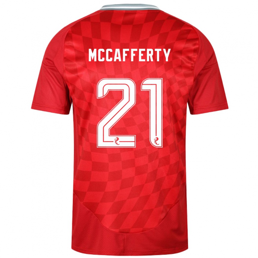 Férfi Labdarúgás Eirinn Mccafferty #21 Piros Hazai Jersey 2024/25 Mez Póló Ing