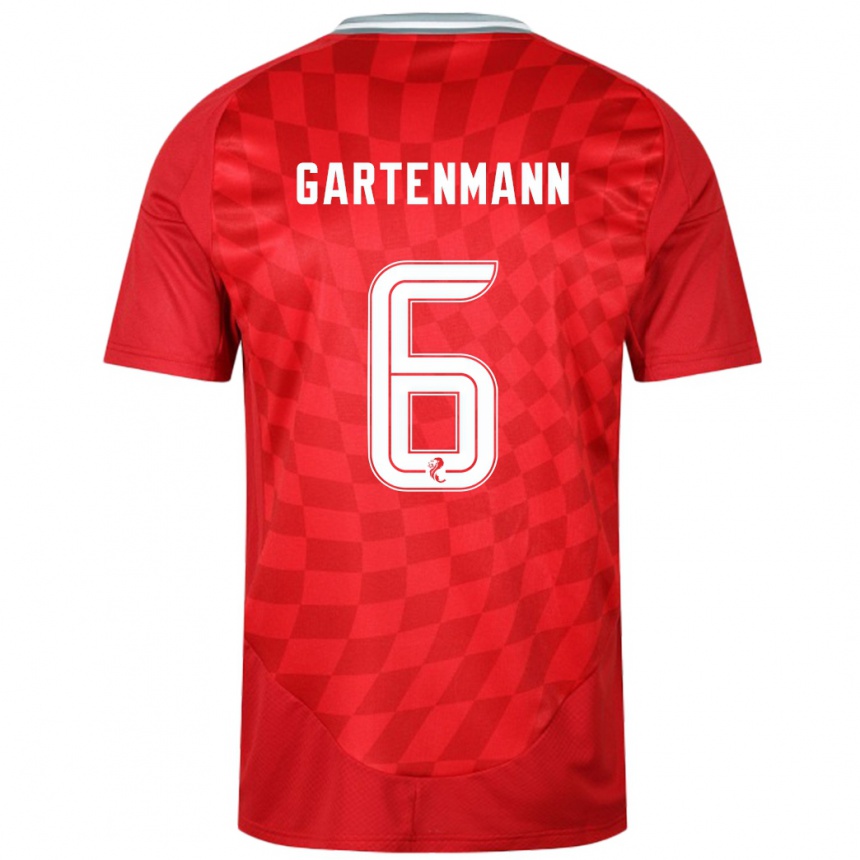 Férfi Labdarúgás Stefan Gartenmann #6 Piros Hazai Jersey 2024/25 Mez Póló Ing