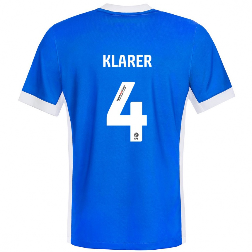 Férfi Labdarúgás Christoph Klarer #4 Kék Fehér Hazai Jersey 2024/25 Mez Póló Ing