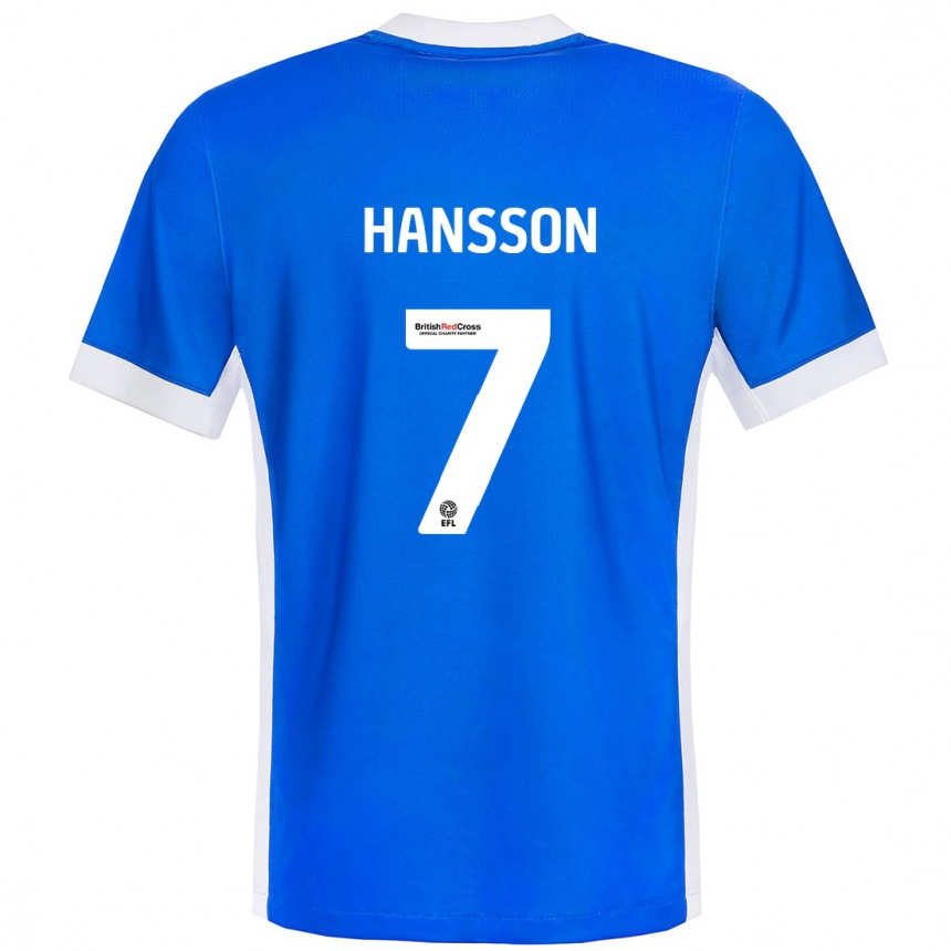 Férfi Labdarúgás Emil Hansson #7 Kék Fehér Hazai Jersey 2024/25 Mez Póló Ing