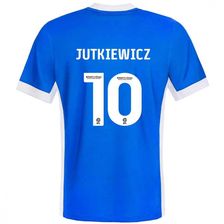 Férfi Labdarúgás Lukas Jutkiewicz #10 Kék Fehér Hazai Jersey 2024/25 Mez Póló Ing