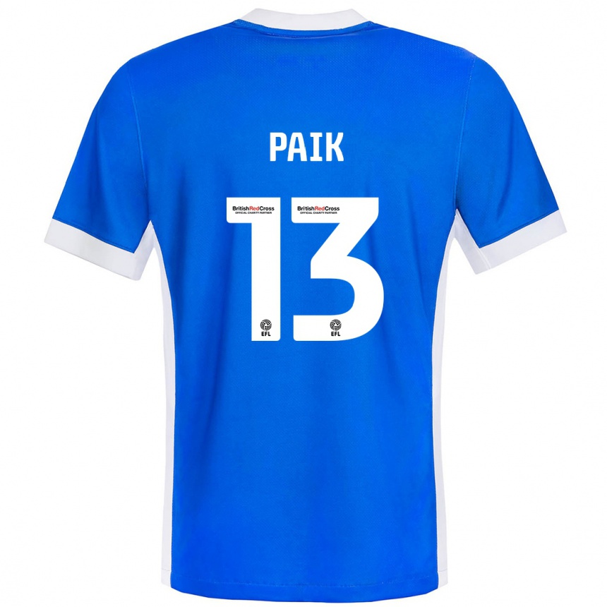 Férfi Labdarúgás Seung-Ho Paik #13 Kék Fehér Hazai Jersey 2024/25 Mez Póló Ing