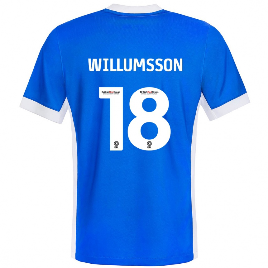 Férfi Labdarúgás Willum Thór Willumsson #18 Kék Fehér Hazai Jersey 2024/25 Mez Póló Ing