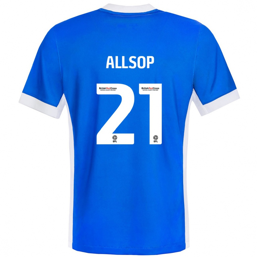 Férfi Labdarúgás Ryan Allsop #21 Kék Fehér Hazai Jersey 2024/25 Mez Póló Ing