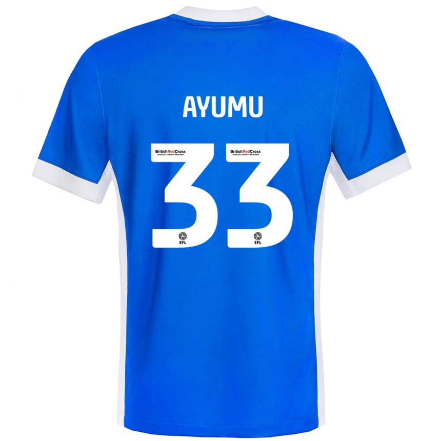 Férfi Labdarúgás Ayumu Yokoyama #33 Kék Fehér Hazai Jersey 2024/25 Mez Póló Ing