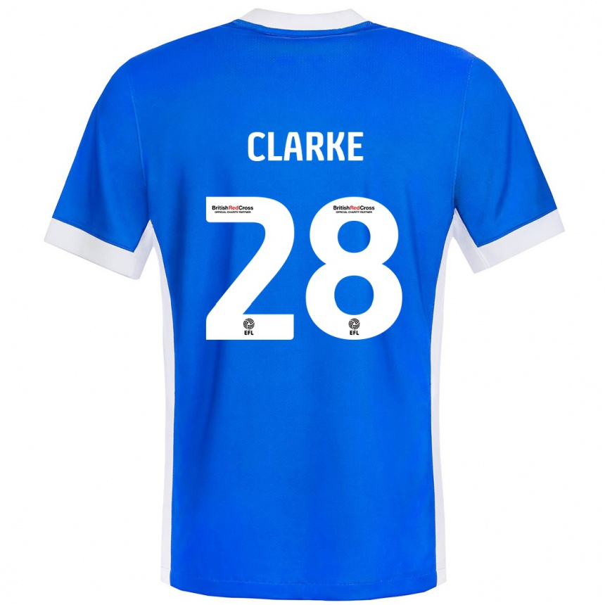 Férfi Labdarúgás Charlotte Clarke #28 Kék Fehér Hazai Jersey 2024/25 Mez Póló Ing