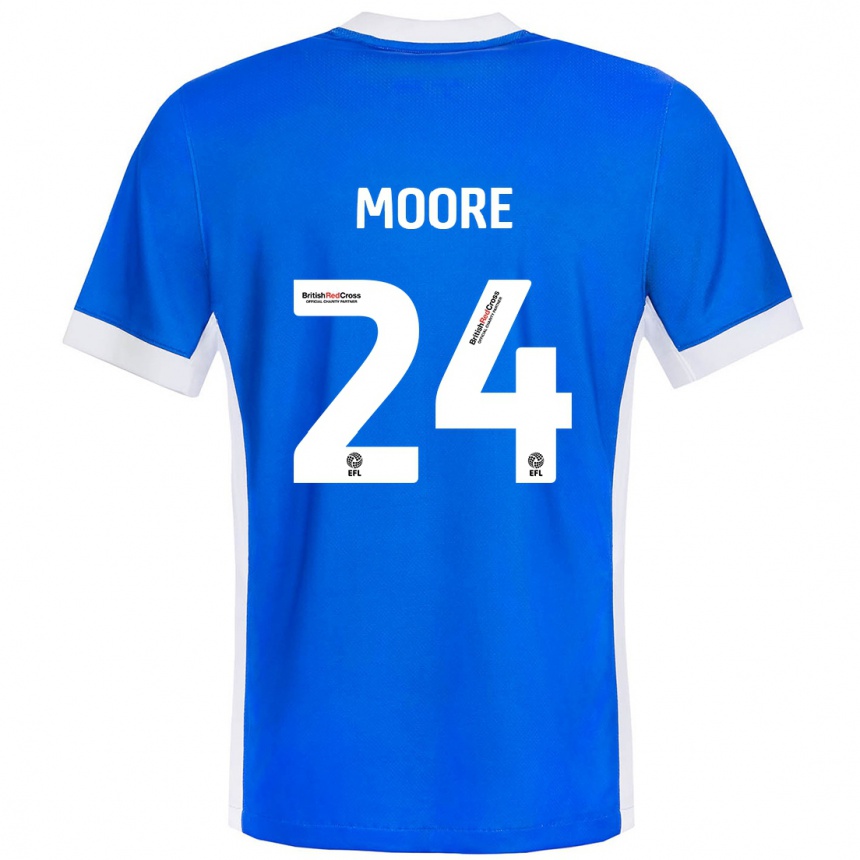 Férfi Labdarúgás Jade Ellis Moore #24 Kék Fehér Hazai Jersey 2024/25 Mez Póló Ing