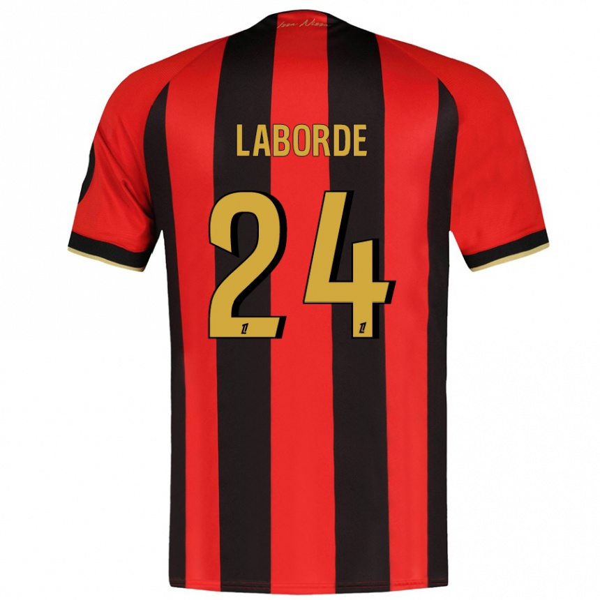 Férfi Labdarúgás Gaëtan Laborde #24 Piros Fekete Hazai Jersey 2024/25 Mez Póló Ing