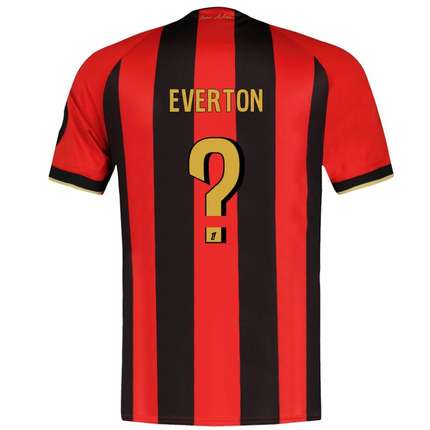 Férfi Labdarúgás Everton #0 Piros Fekete Hazai Jersey 2024/25 Mez Póló Ing