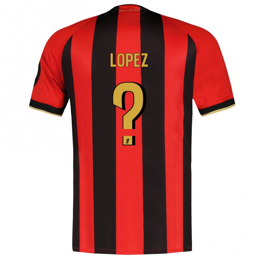 Férfi Labdarúgás Kylian Lopez #0 Piros Fekete Hazai Jersey 2024/25 Mez Póló Ing