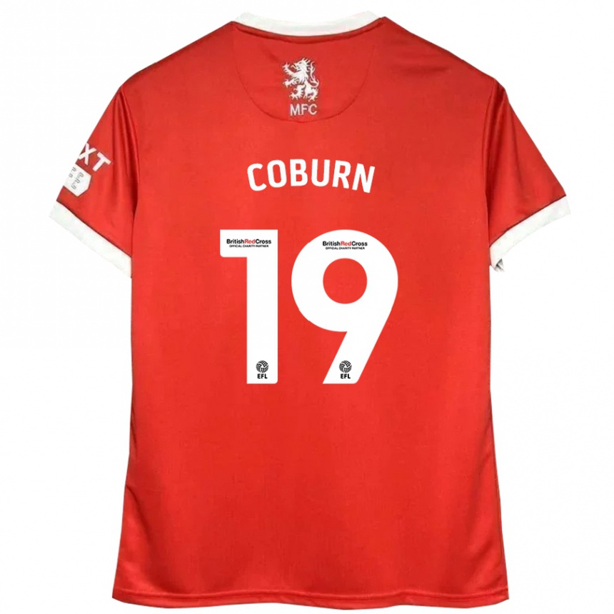 Férfi Labdarúgás Josh Coburn #19 Piros Fehér Hazai Jersey 2024/25 Mez Póló Ing