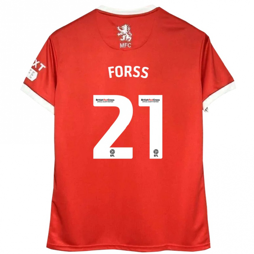 Férfi Labdarúgás Marcus Forss #21 Piros Fehér Hazai Jersey 2024/25 Mez Póló Ing