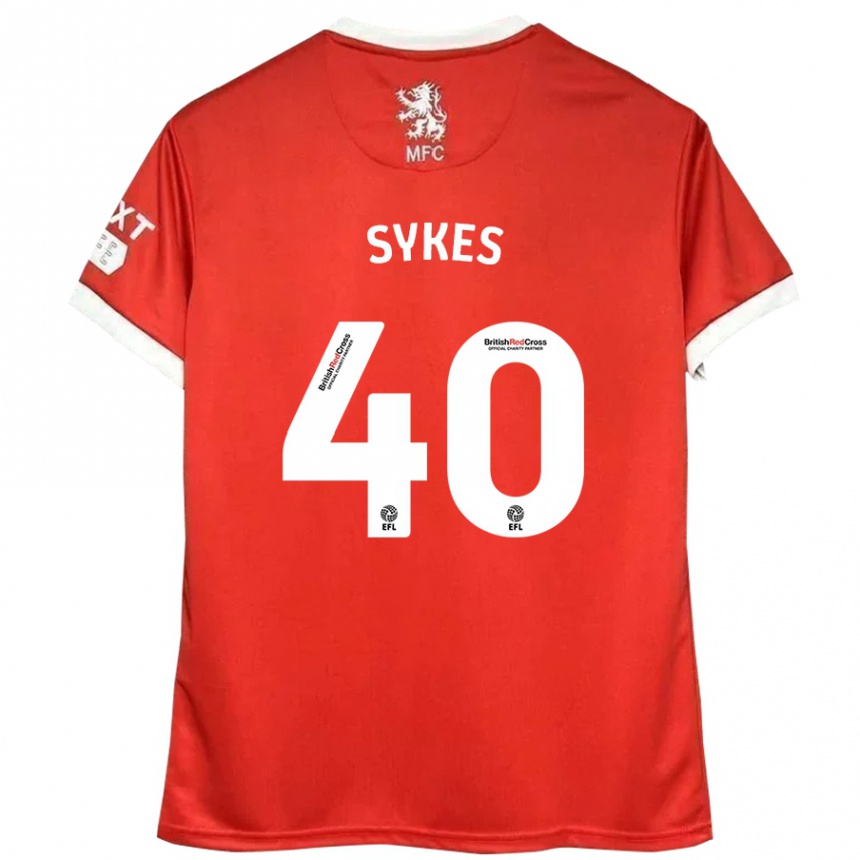 Férfi Labdarúgás Cain Sykes #40 Piros Fehér Hazai Jersey 2024/25 Mez Póló Ing