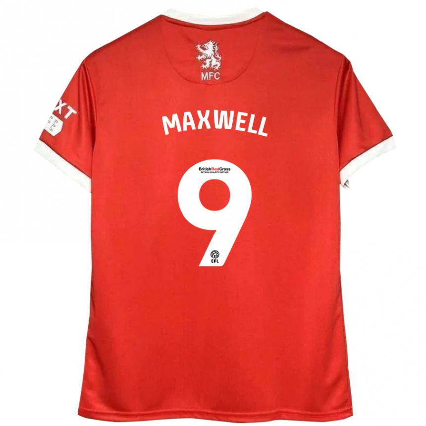 Férfi Labdarúgás Armani Maxwell #9 Piros Fehér Hazai Jersey 2024/25 Mez Póló Ing