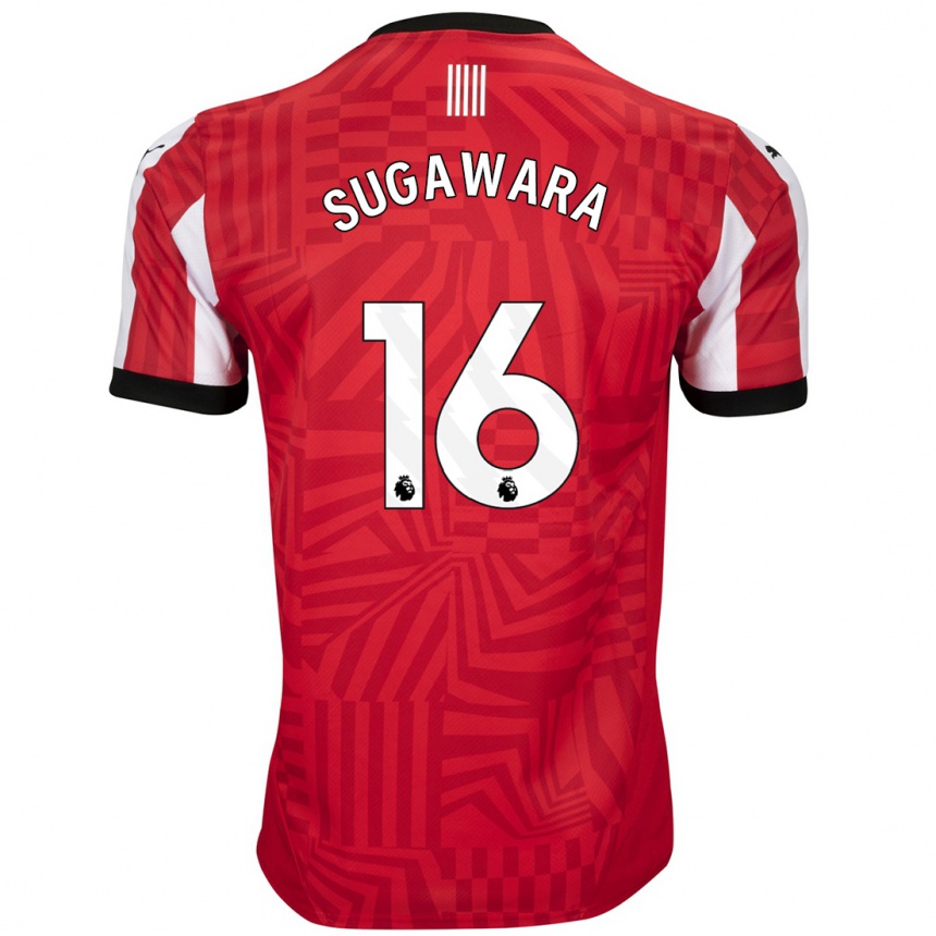 Férfi Labdarúgás Yukinari Sugawara #16 Piros Fehér Hazai Jersey 2024/25 Mez Póló Ing