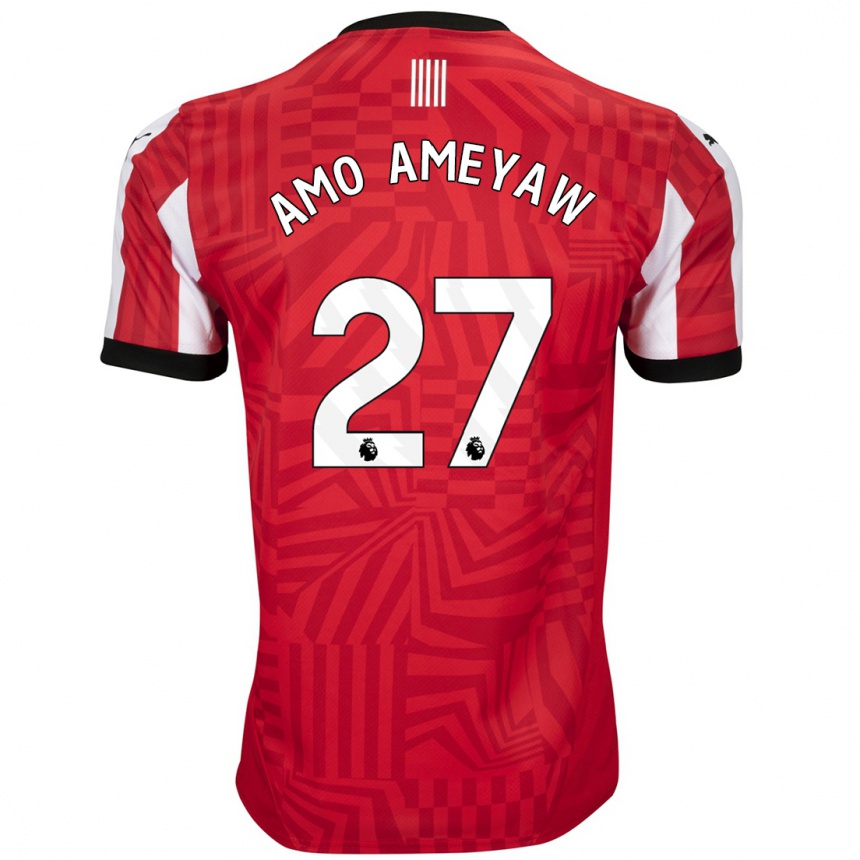 Férfi Labdarúgás Samuel Amo-Ameyaw #27 Piros Fehér Hazai Jersey 2024/25 Mez Póló Ing