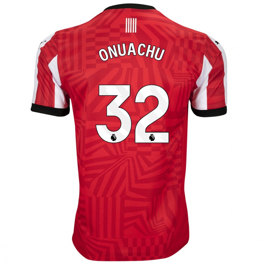 Férfi Labdarúgás Paul Onuachu #32 Piros Fehér Hazai Jersey 2024/25 Mez Póló Ing