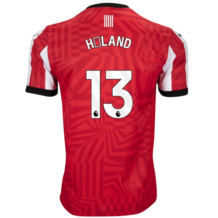 Férfi Labdarúgás Benedicte Håland #13 Piros Fehér Hazai Jersey 2024/25 Mez Póló Ing