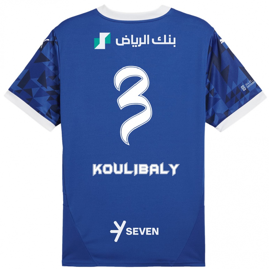 Férfi Labdarúgás Kalidou Koulibaly #3 Sötétkék Fehér Hazai Jersey 2024/25 Mez Póló Ing