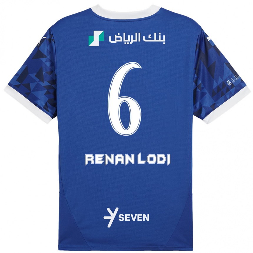 Férfi Labdarúgás Renan Lodi #6 Sötétkék Fehér Hazai Jersey 2024/25 Mez Póló Ing