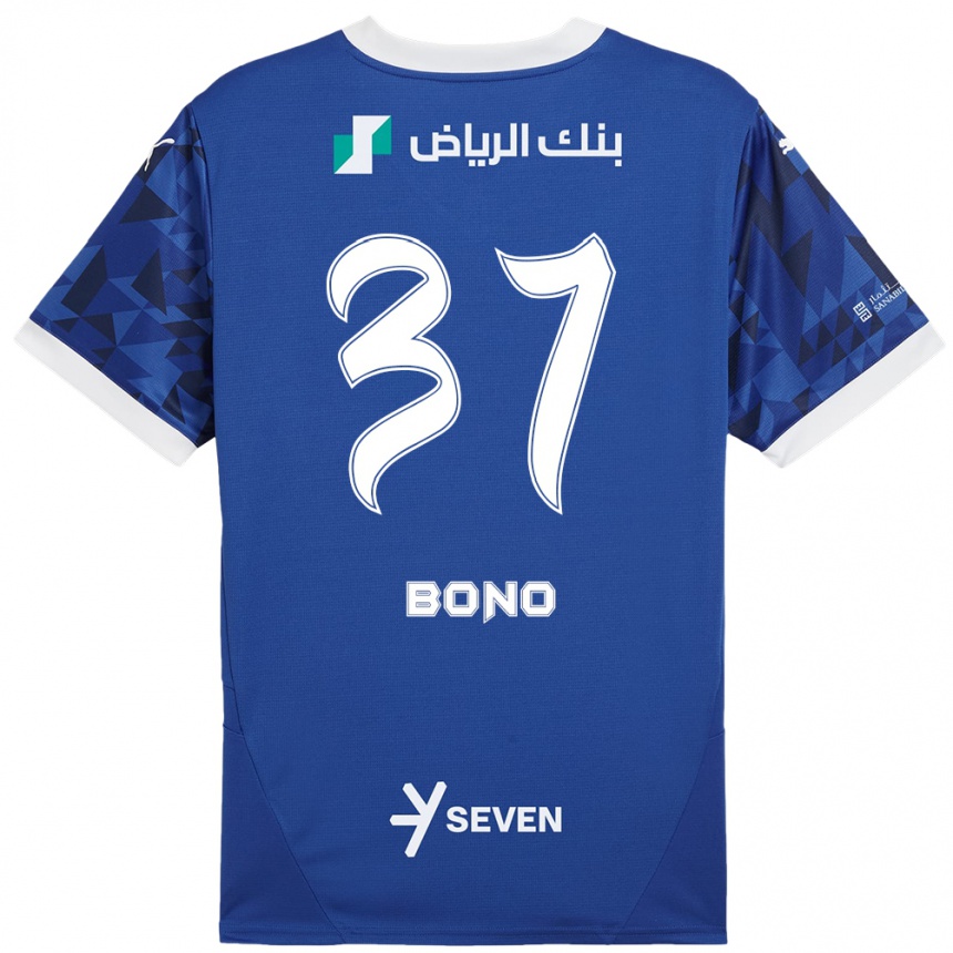 Férfi Labdarúgás Bono #37 Sötétkék Fehér Hazai Jersey 2024/25 Mez Póló Ing