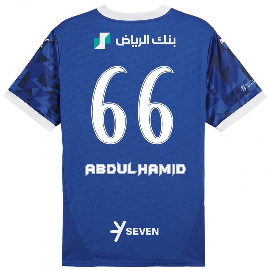 Férfi Labdarúgás Saud Abdulhamid #66 Sötétkék Fehér Hazai Jersey 2024/25 Mez Póló Ing