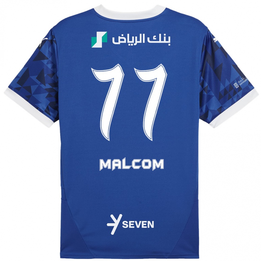 Férfi Labdarúgás Malcom #77 Sötétkék Fehér Hazai Jersey 2024/25 Mez Póló Ing