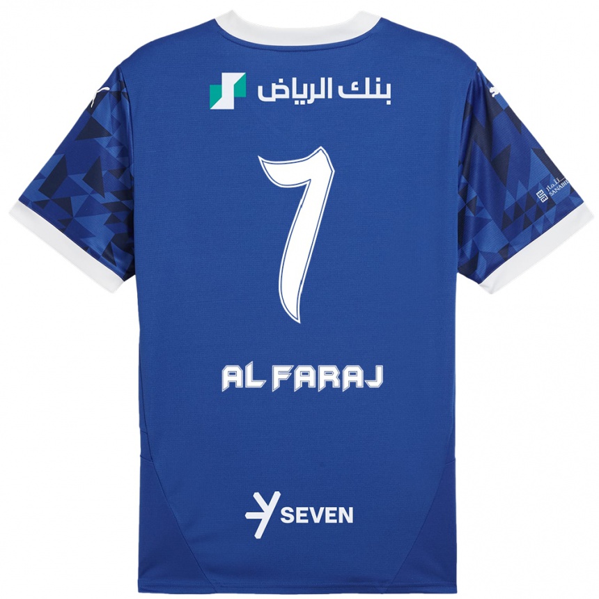 Férfi Labdarúgás Salman Al-Faraj #7 Sötétkék Fehér Hazai Jersey 2024/25 Mez Póló Ing